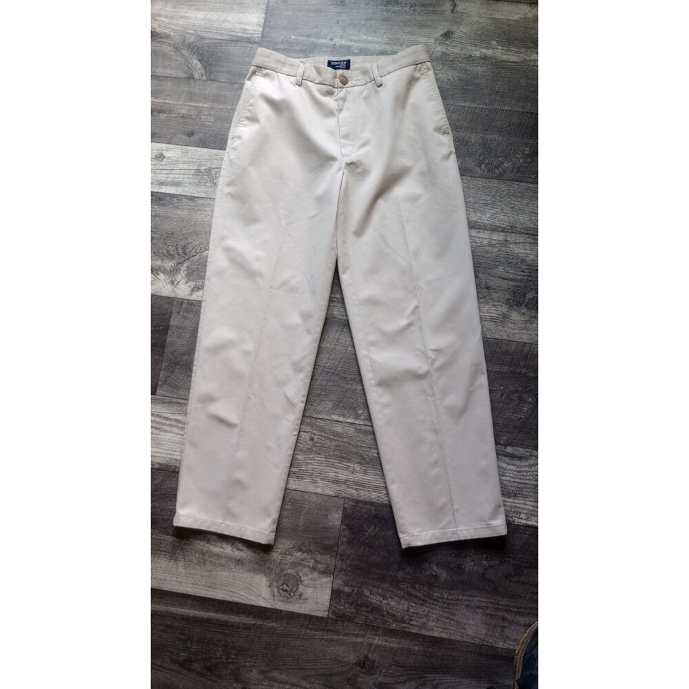 St. John's Bay Men's 34x32 Beige 100% Cotton Worry Free Chino Dress Pants